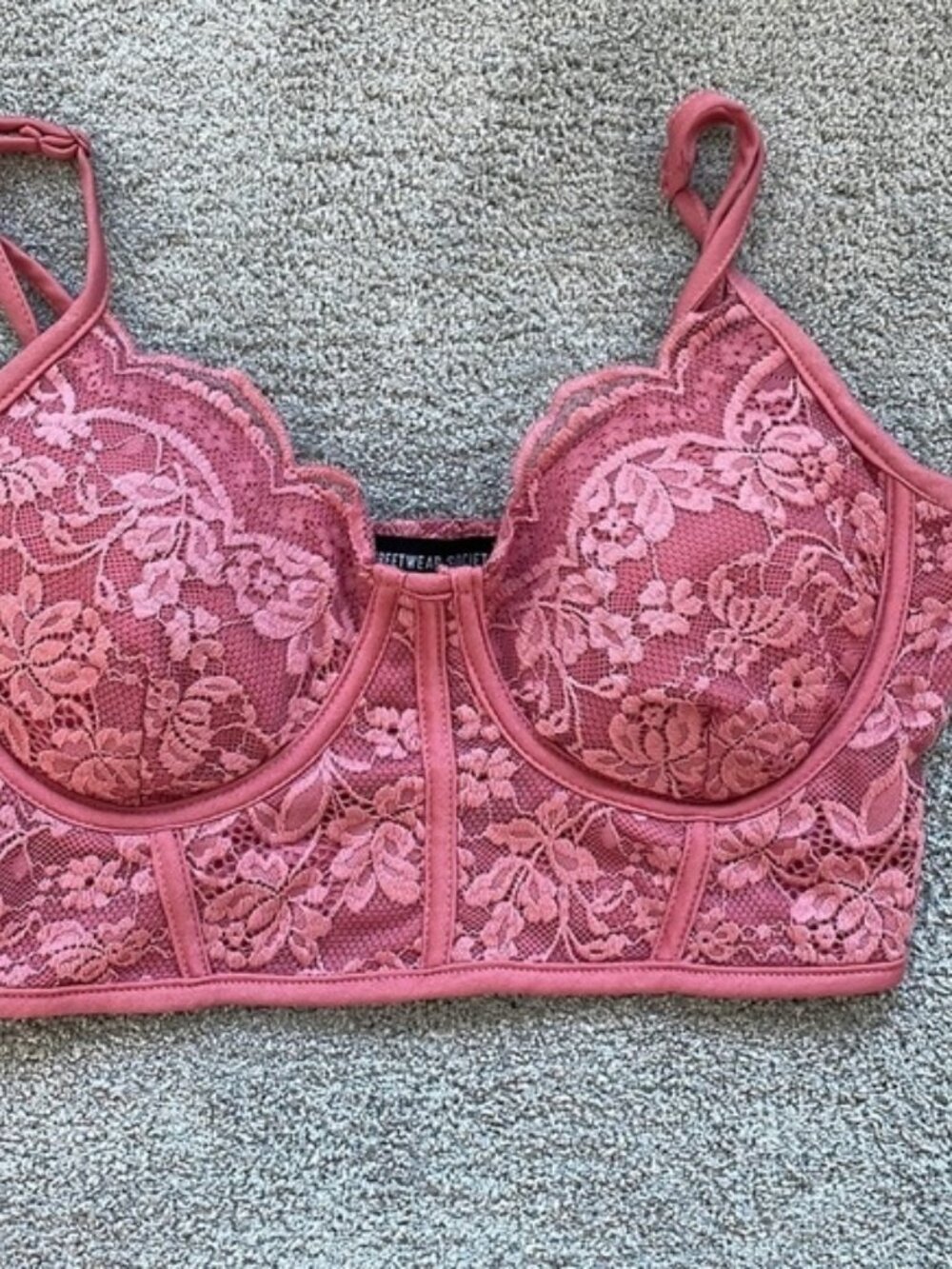 Streetwear Society Pink Lace Cami Bralet Size Small